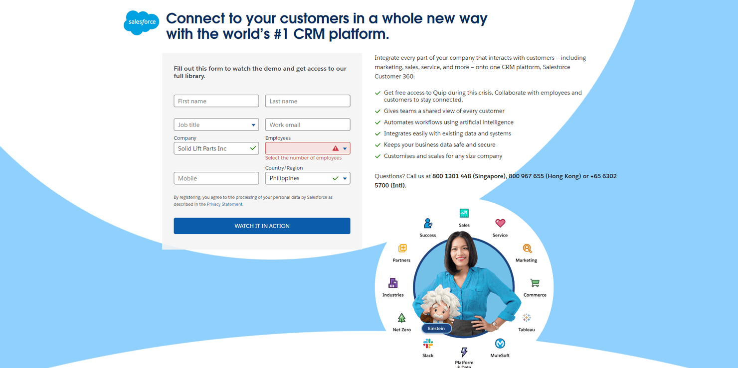 Salesforce webpage.