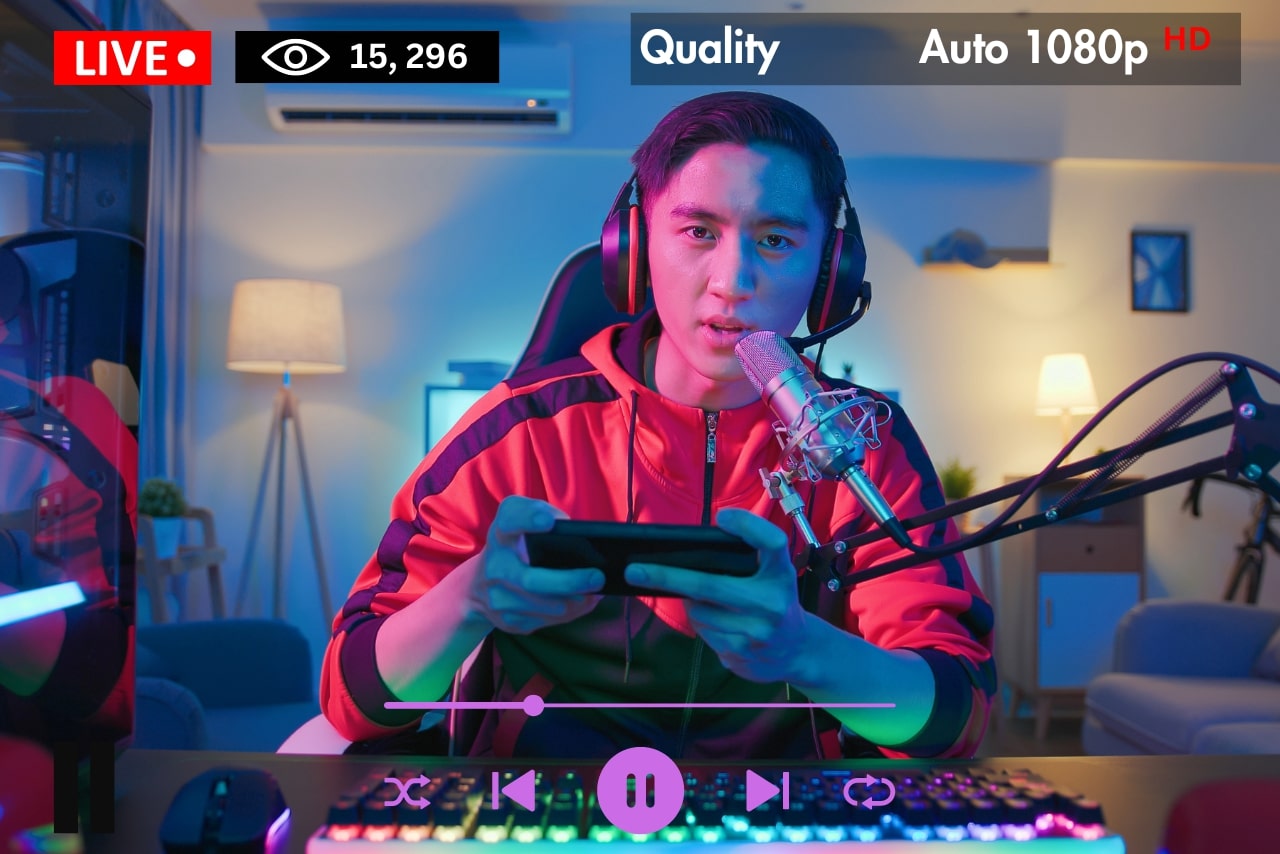 Screenshot of a live streaming session.