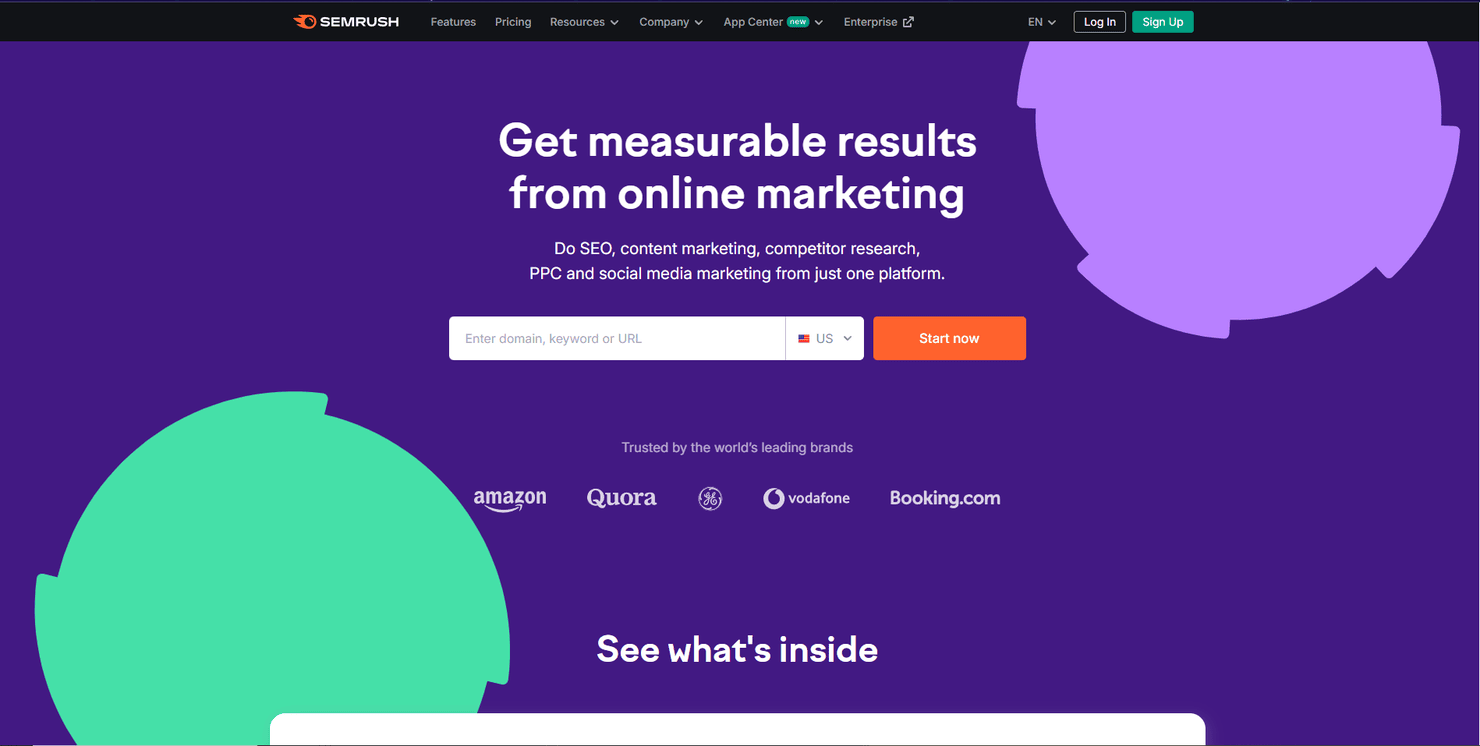 Semrush website.