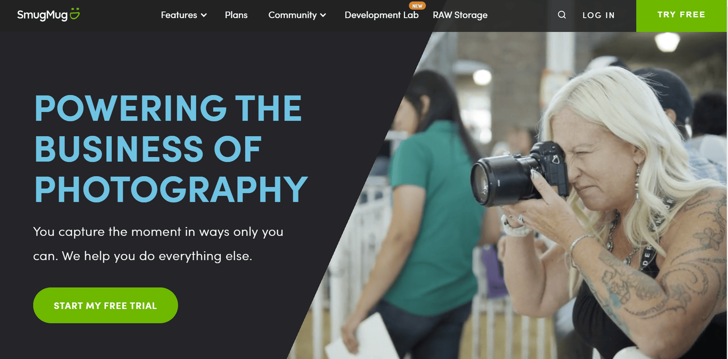 Smugmug homepage.
