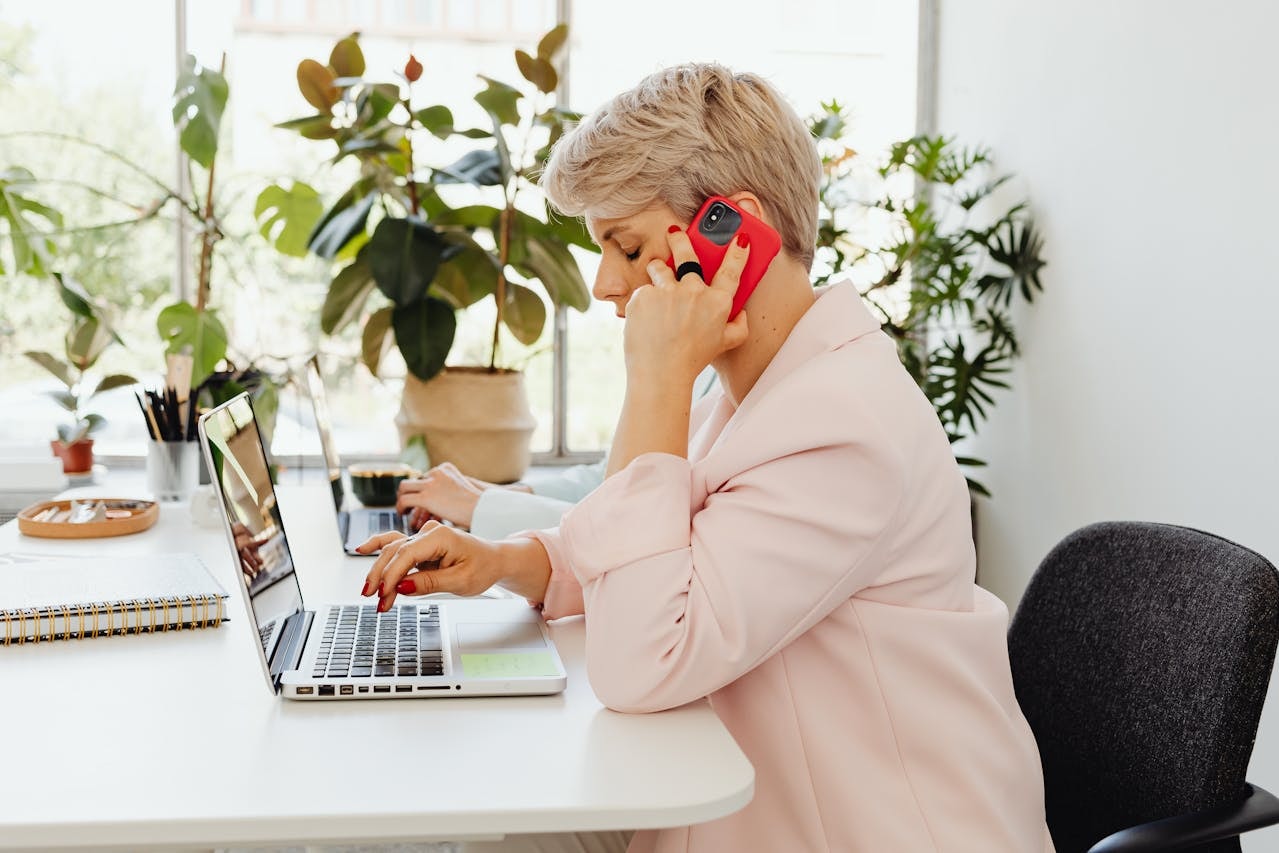 Staff making sales calls