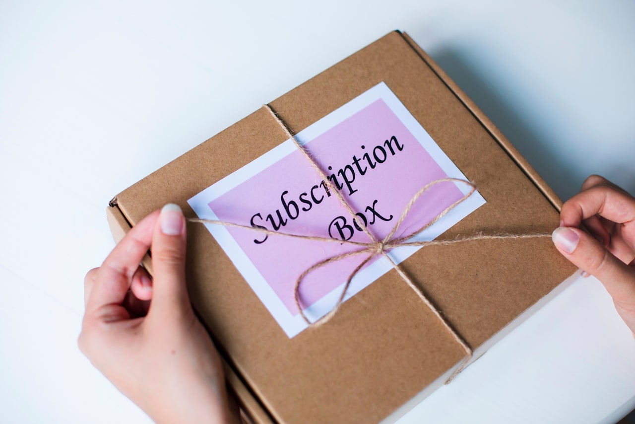 Subscription service delivery at home.