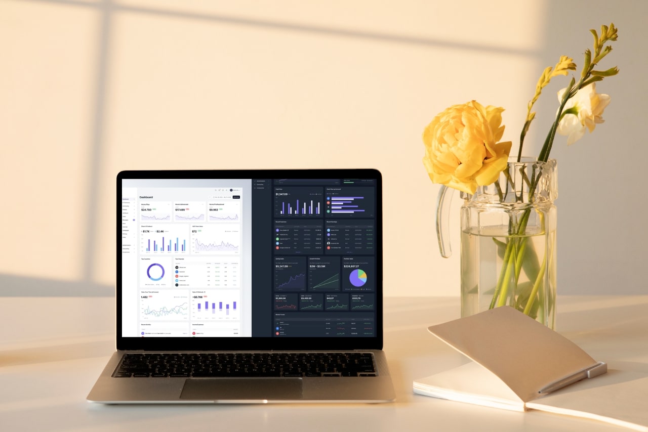 Tailwind Analytics interface on laptop.