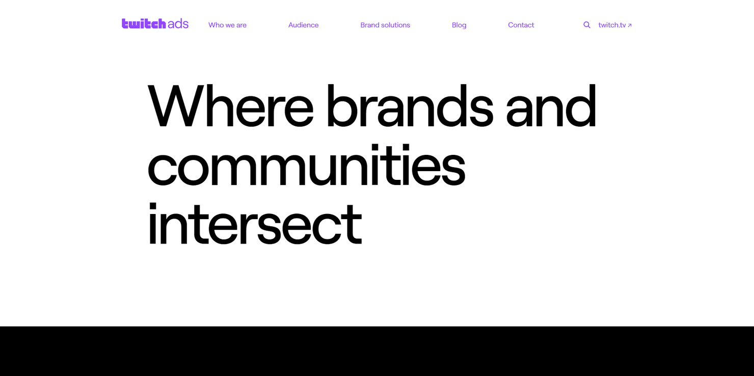 Twitch ads webpage.