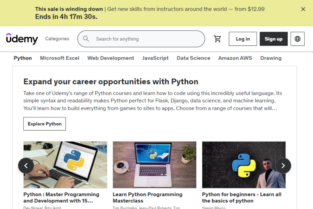 Udemy Website