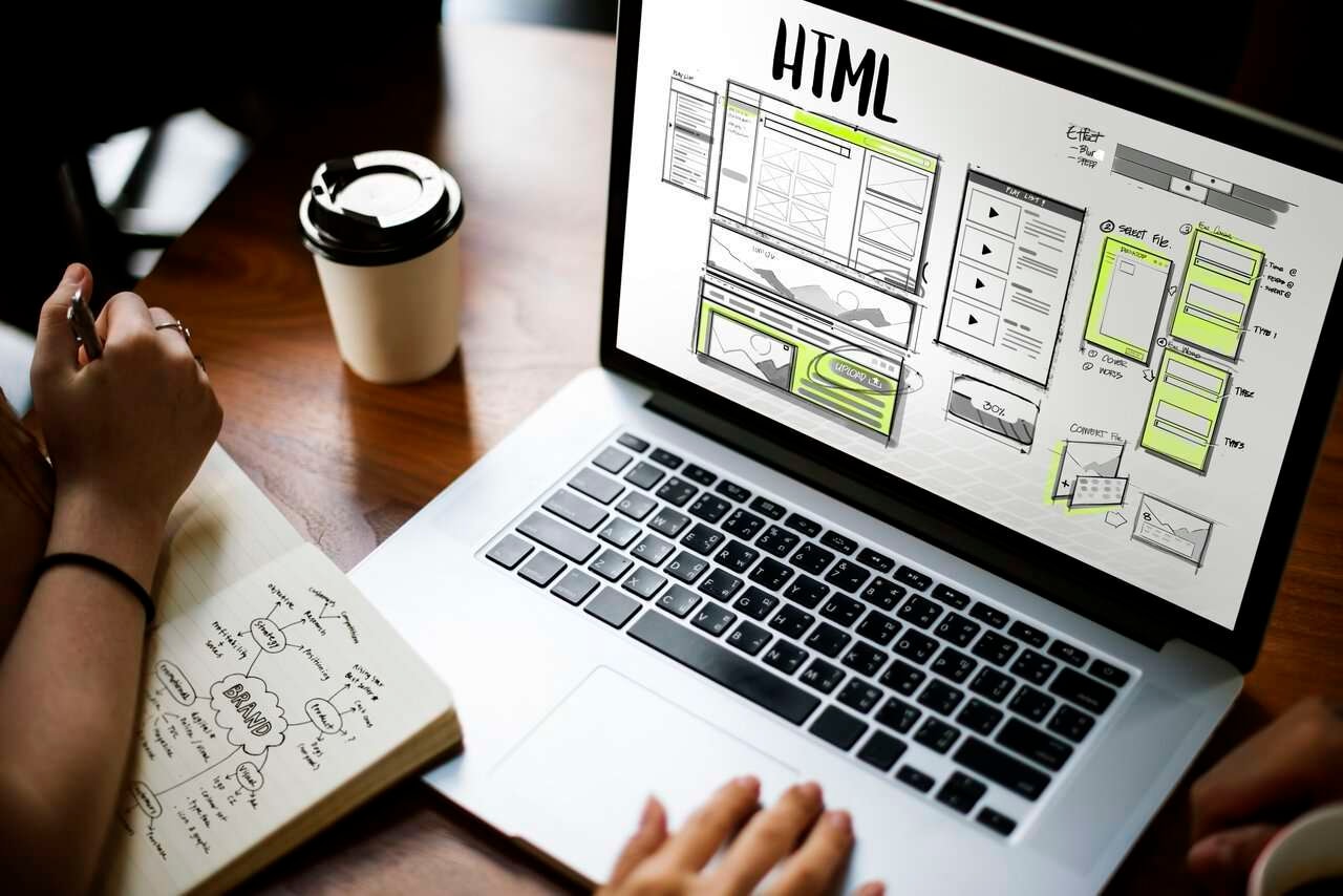 Web Designer designing a website
