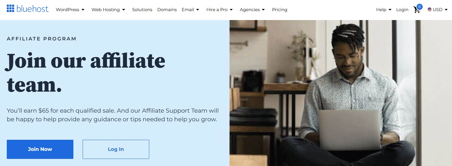 Bluehost Affiliate Program Screenshot