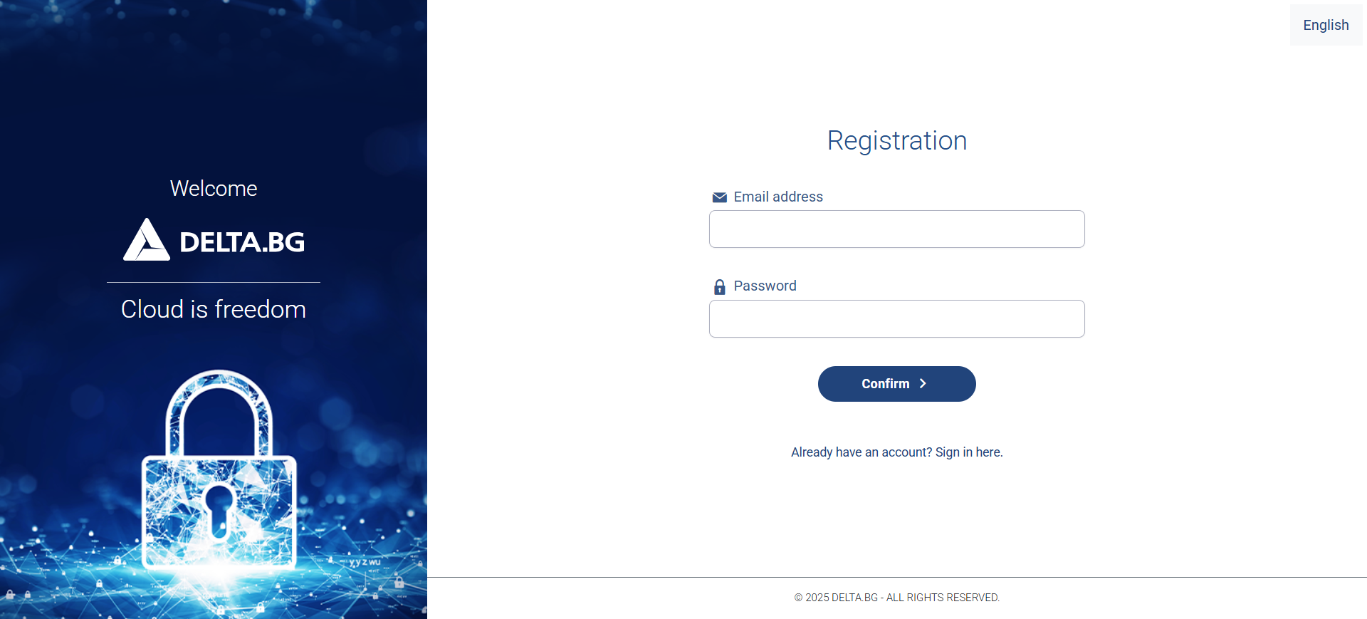 screenshot of the Signup page