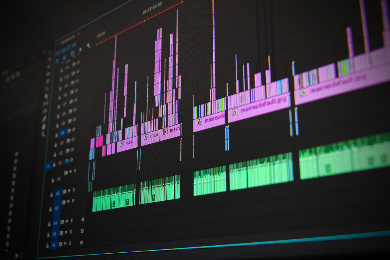 Video editing tool opened on a monitor screen.