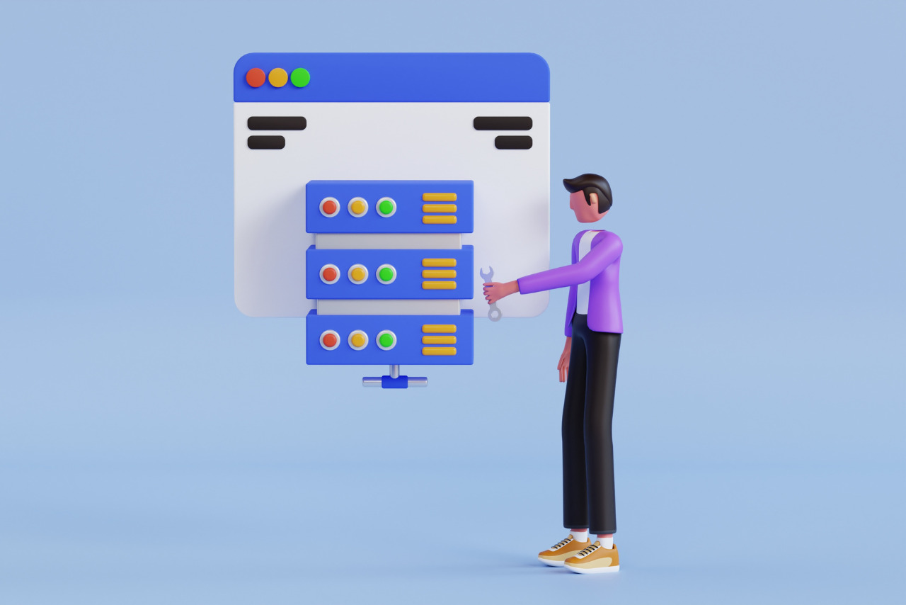 Website Hosting Service 3D Illustration.