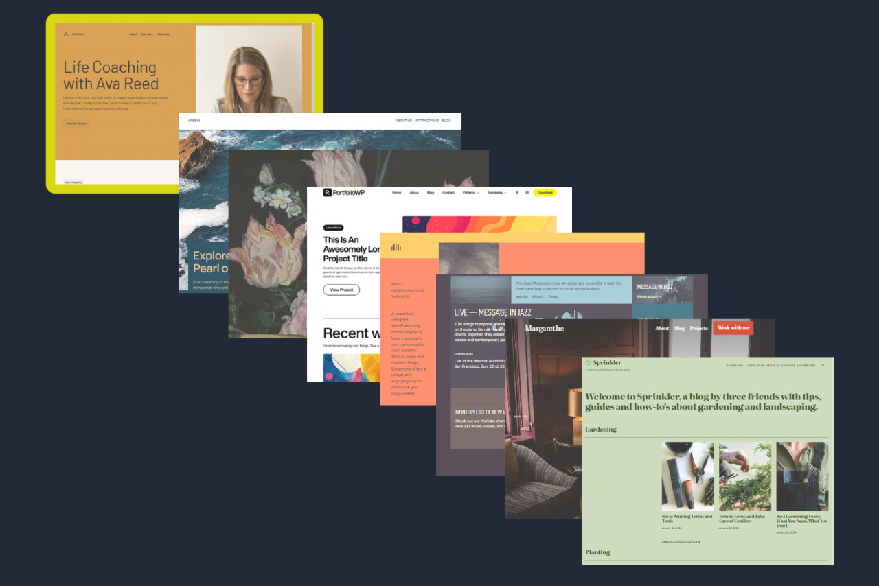 Various kinds of wordpress templates.