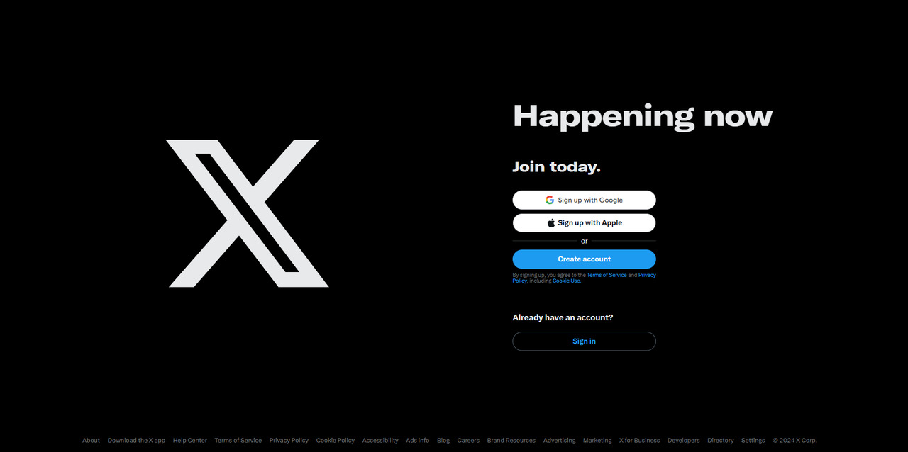 X social network, formerly Twitter.