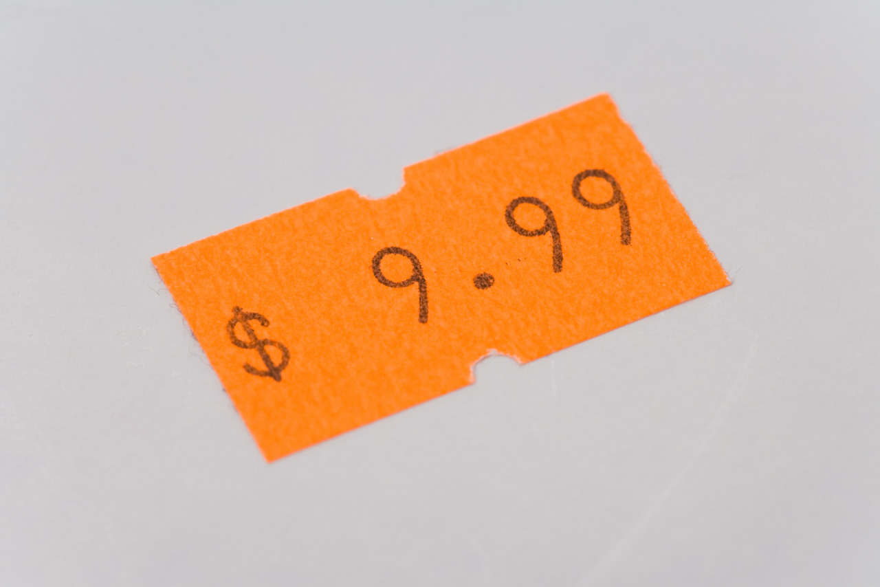 Label sticker showing $9.99 price.