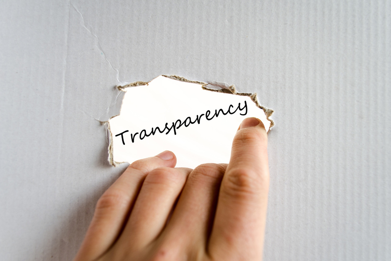 Hand and Transparency word behind it.