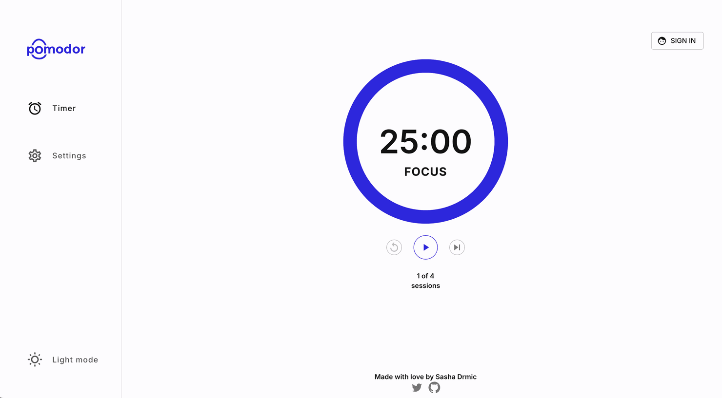 Pomodor website