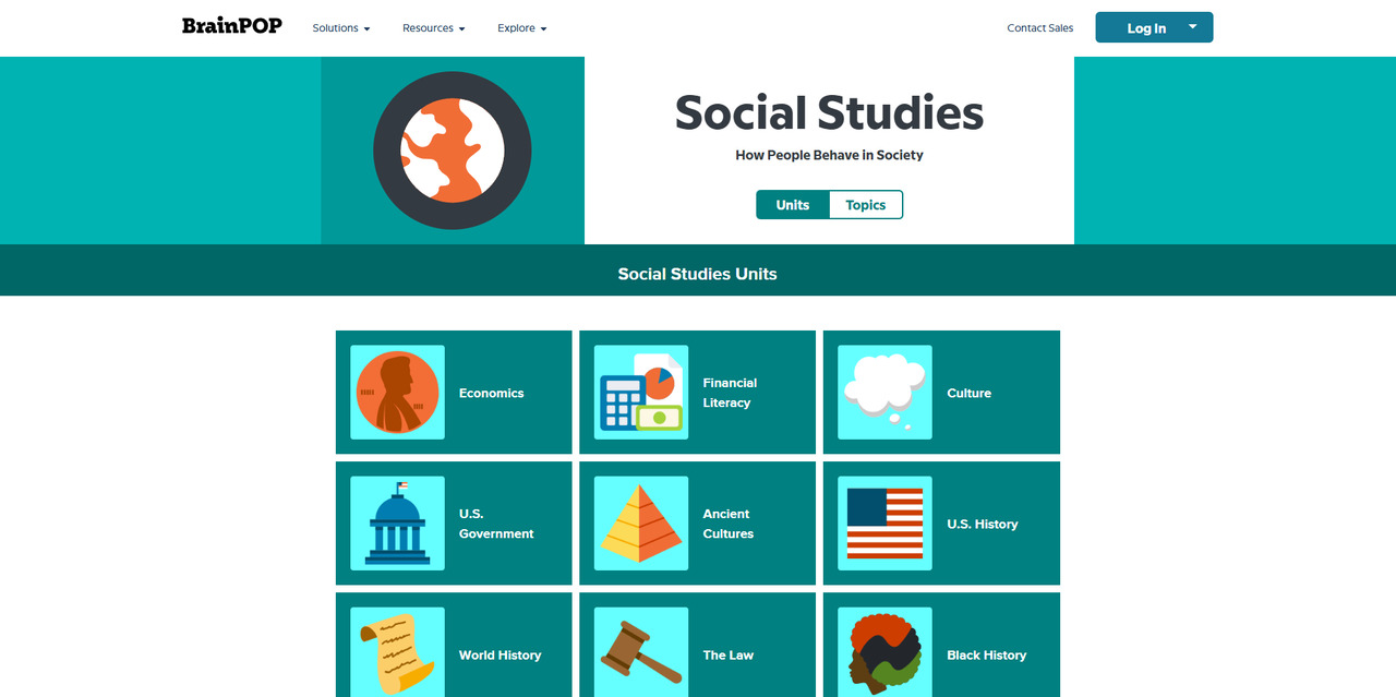 BrainPOP Social Studies website.