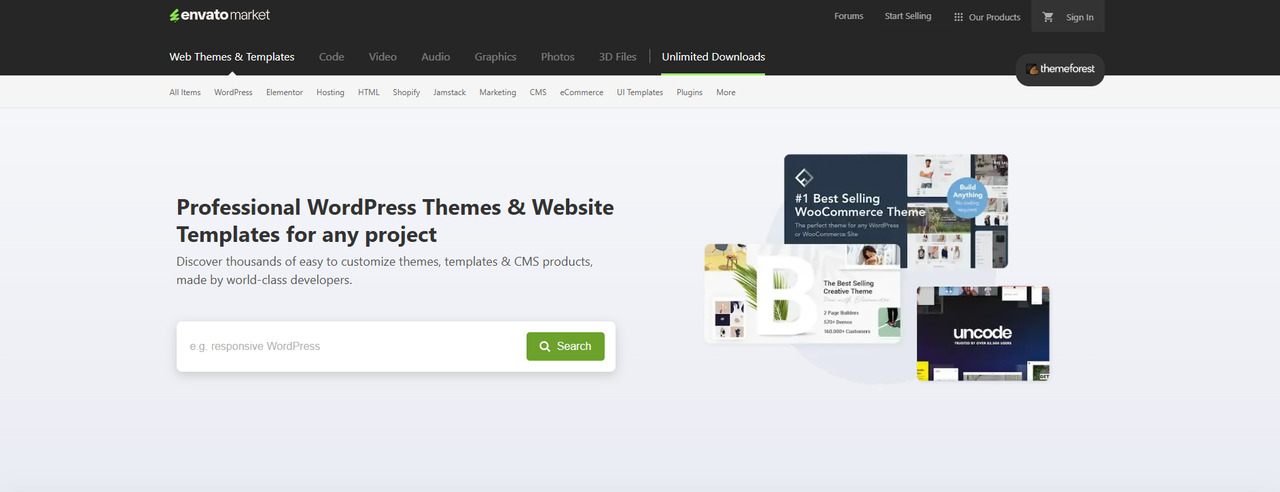 Themeforest website.