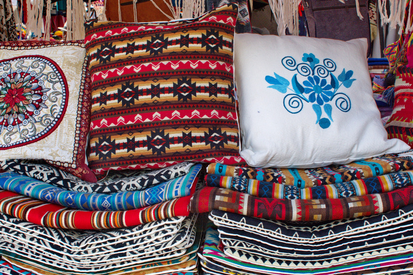 Pillow covers handmade in various prints and designs.