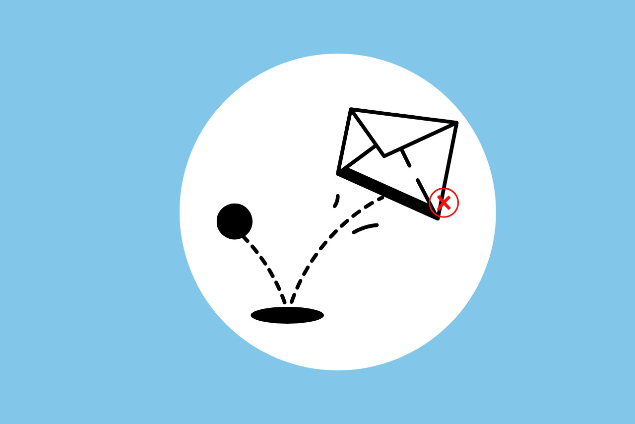 Illustration of email bouncing off.