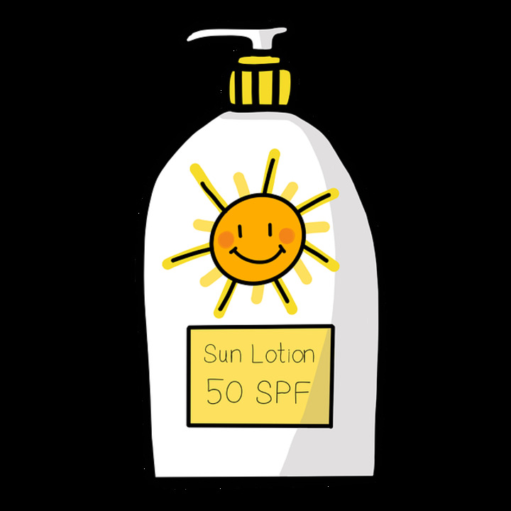 A bottle of sunscreen for sun protection