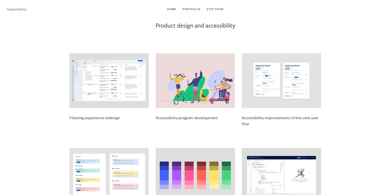 Ive Penkova's website portfolio.