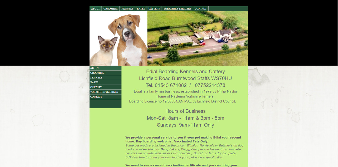Edial Kennels website.
