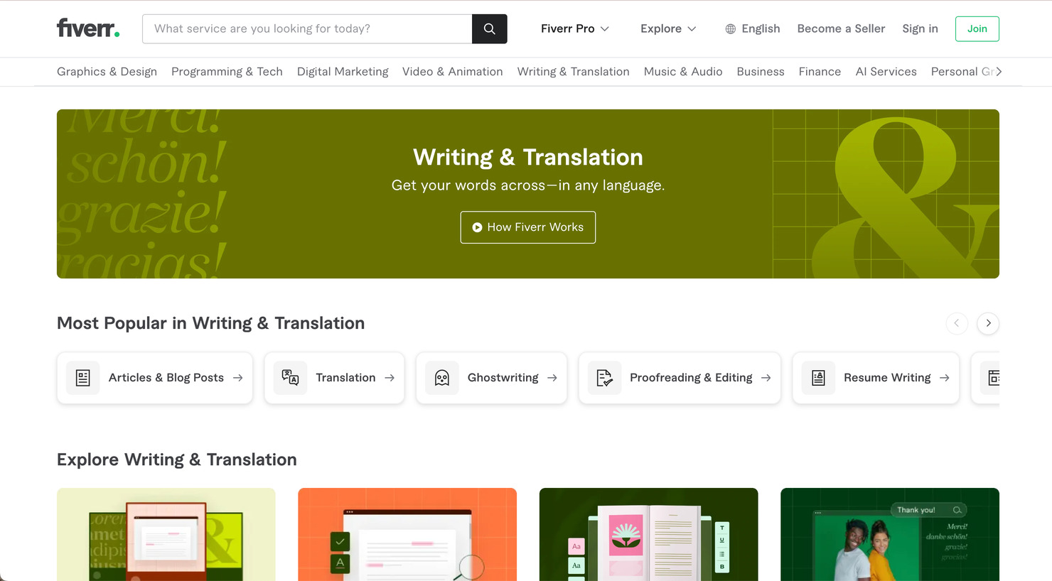 Fiverr's website