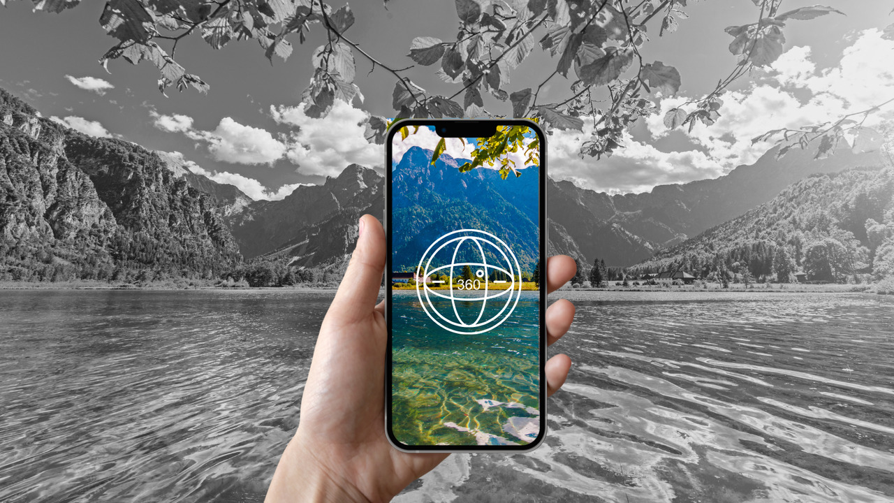 Virtual tour on a beautiful beach.
