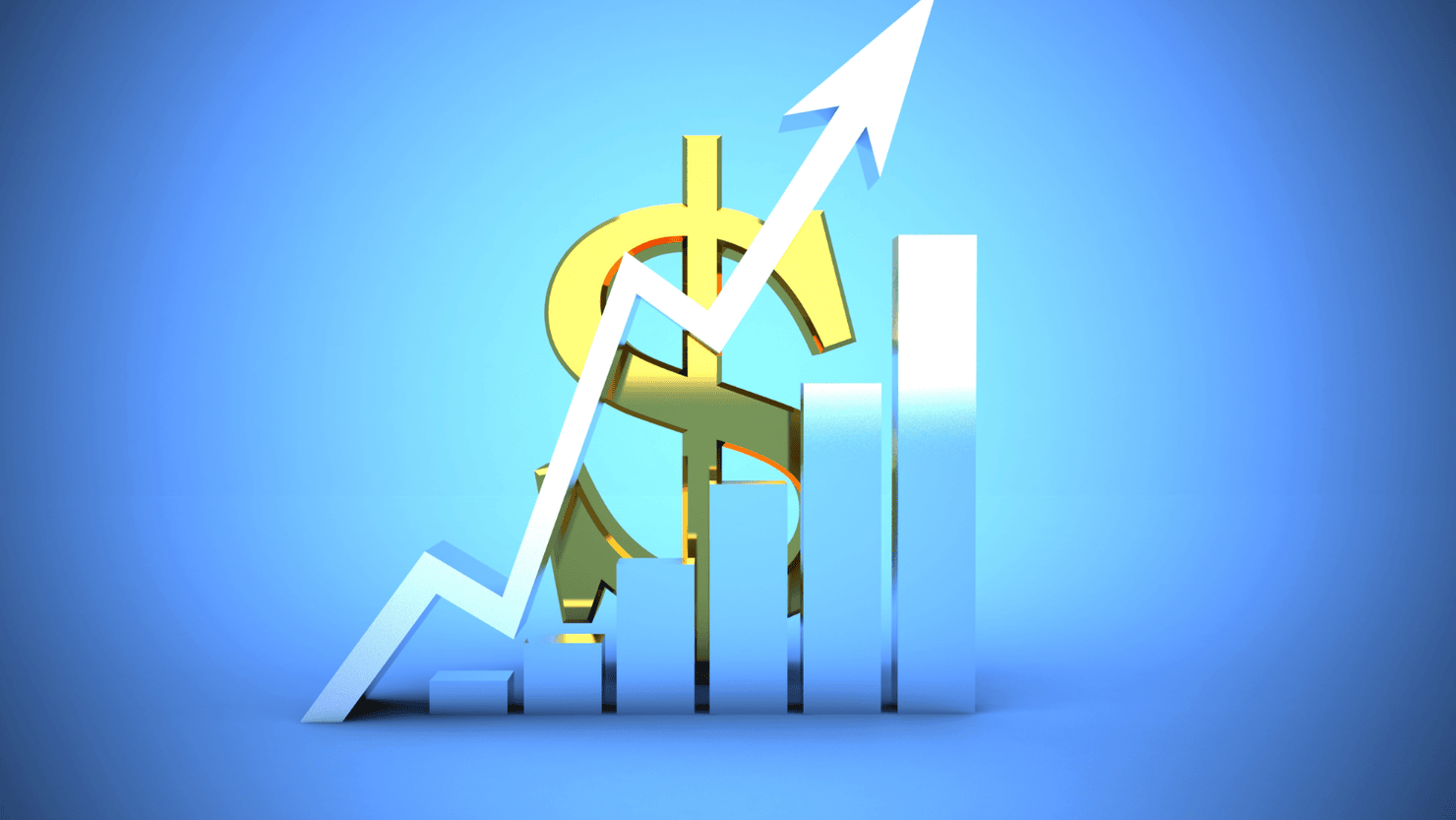 Dollar sign and chart.