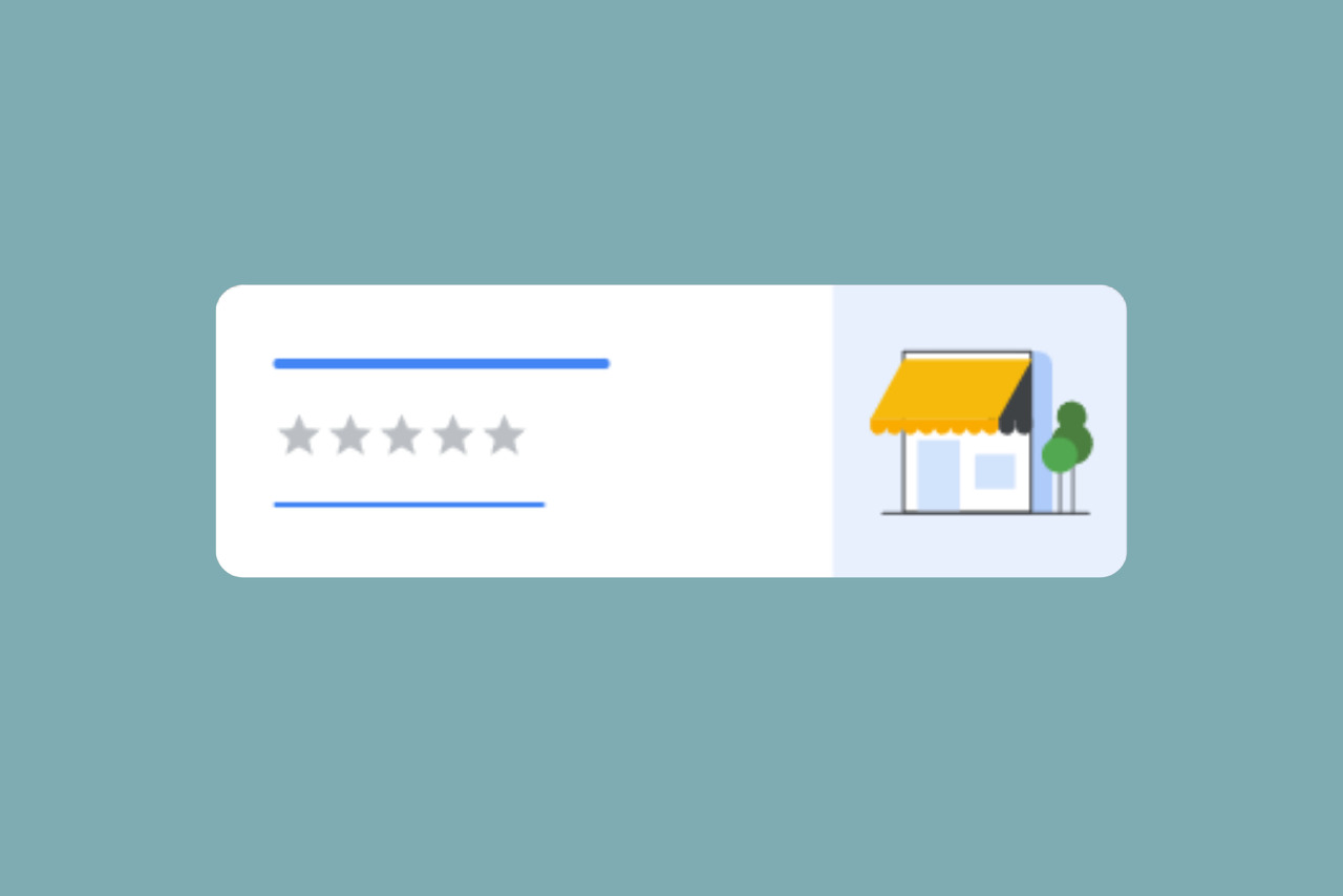 Illustration of customer leaving 5-star review.