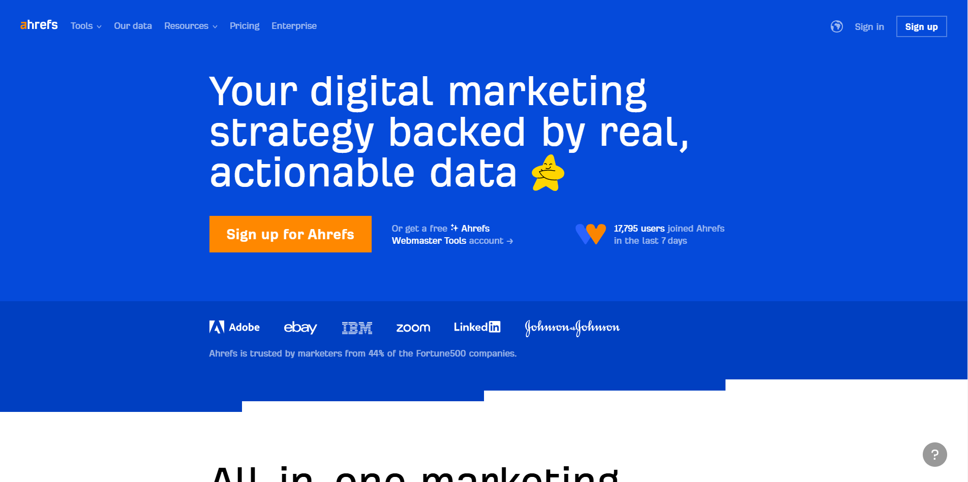 Ahrefs website.