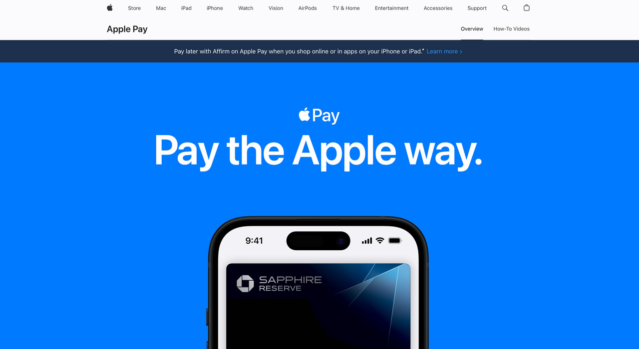 Apple Pay's homepage