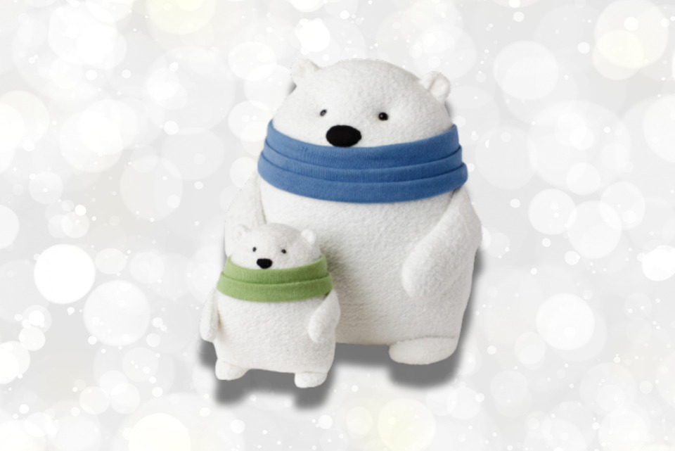 Two Mr. Foofs the Polar Bears.
