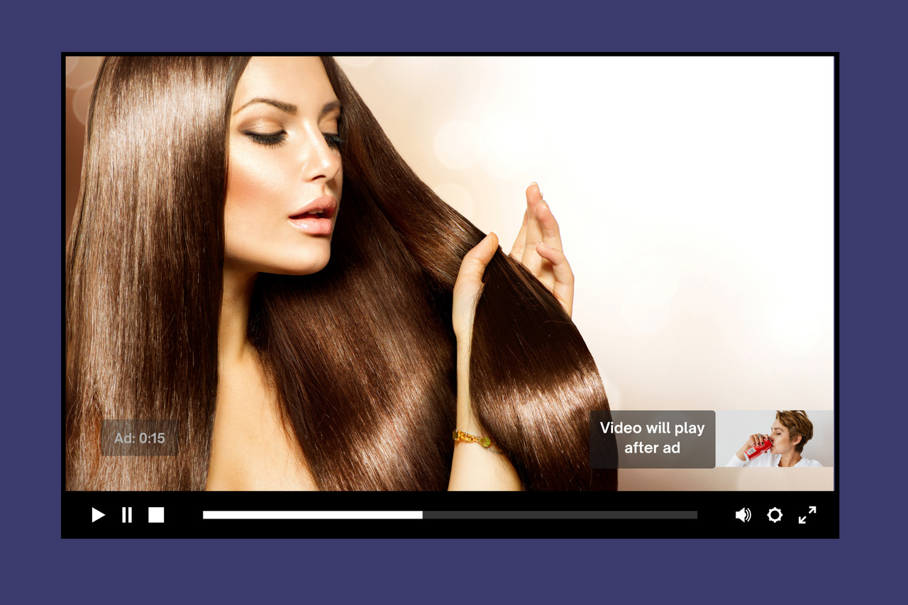 Sample of non-skippable shampoo ad.