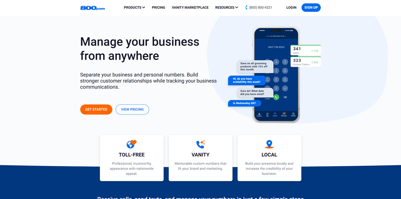800.com's website.