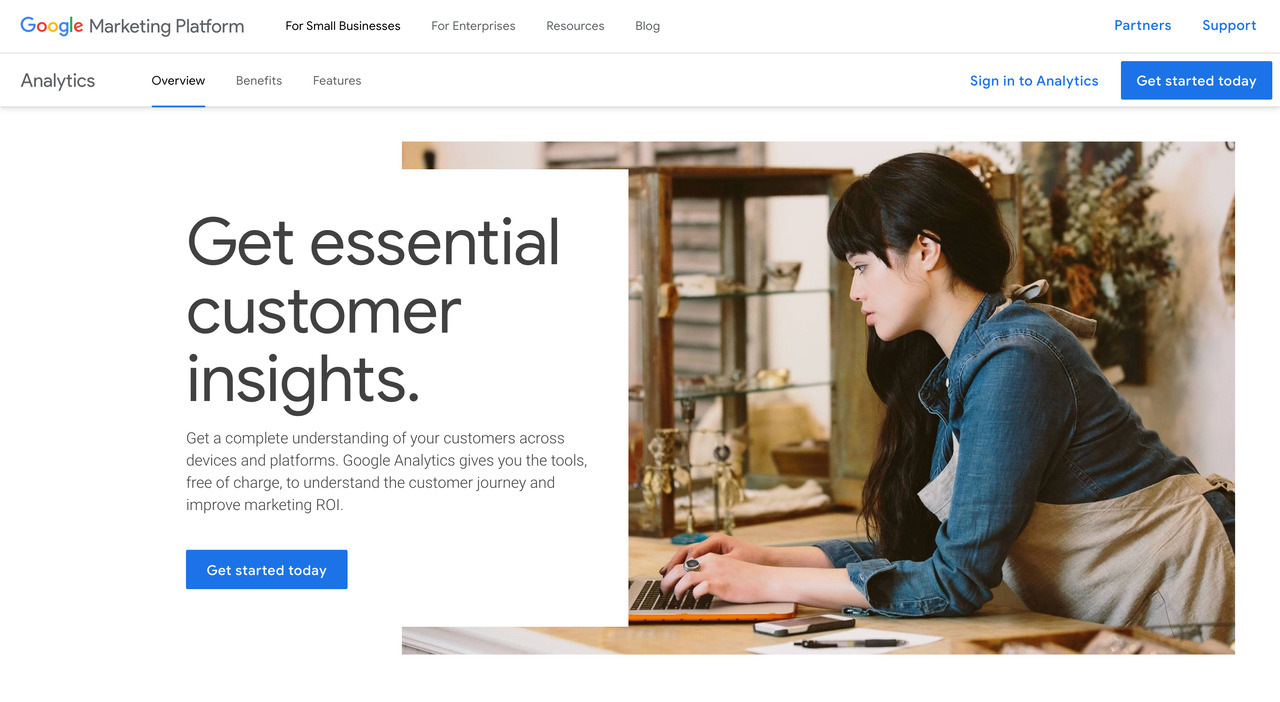 Google Analytics' website