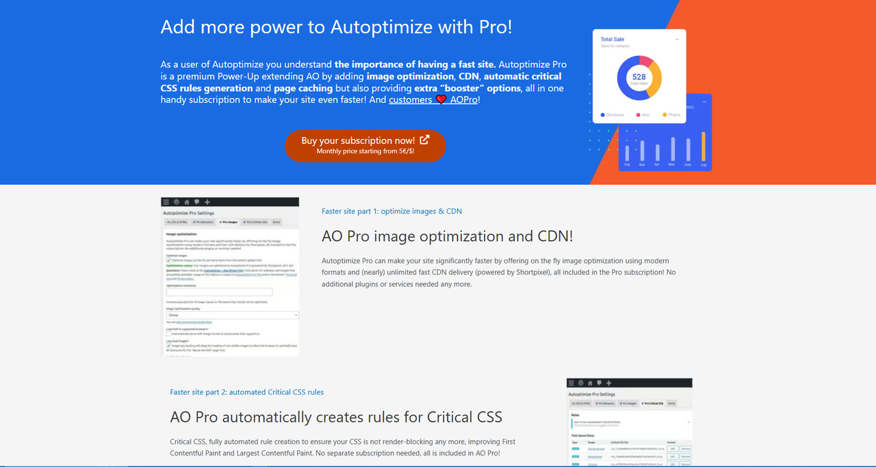 Autoptimize website homepage.