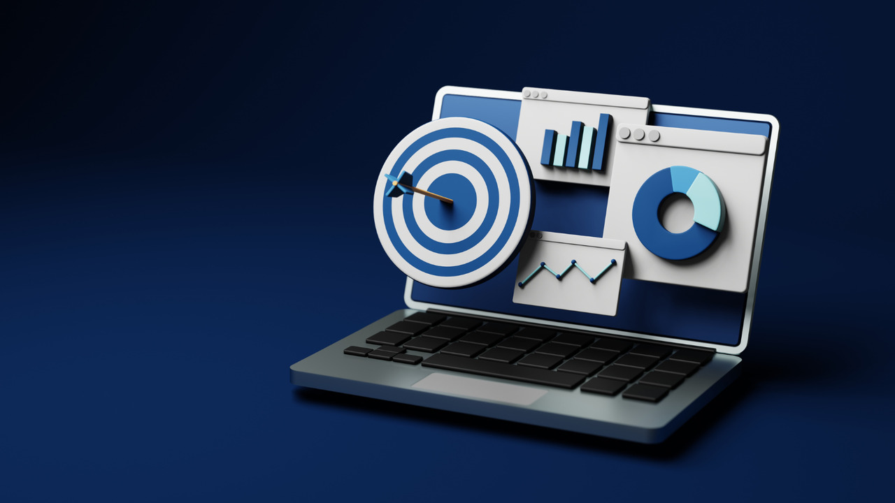 3D Infographic Design showing analytics and reporting.