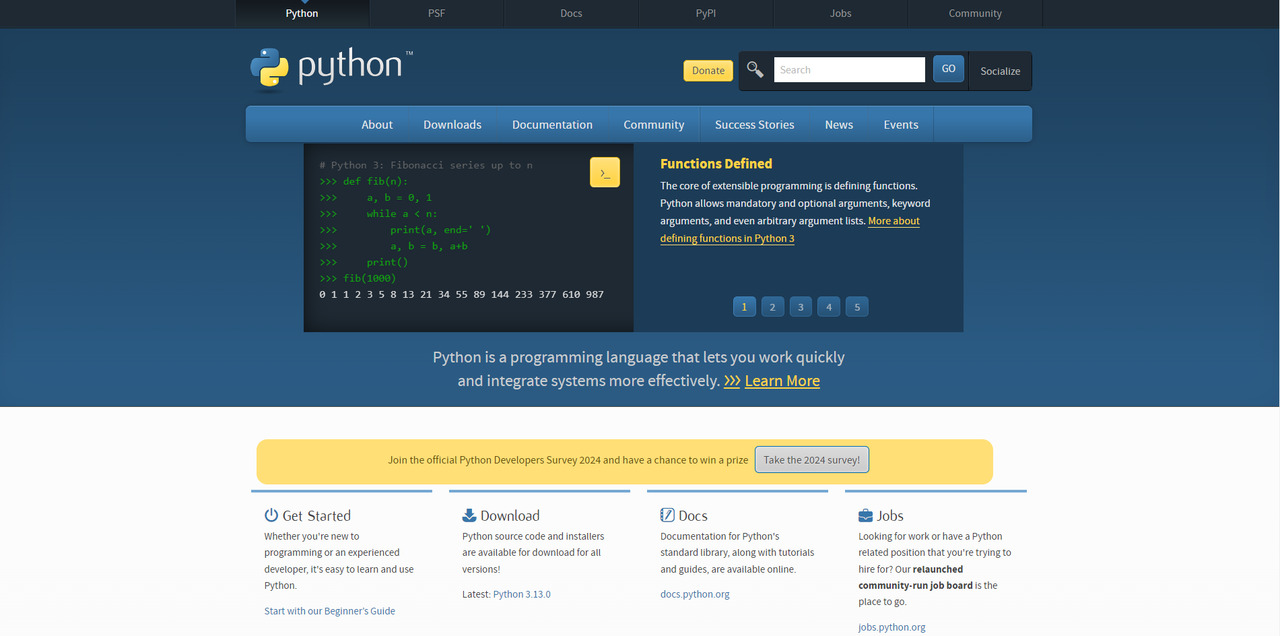 Python's website.