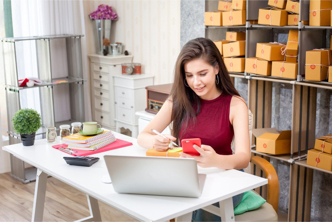 Young business owner working about online business.
