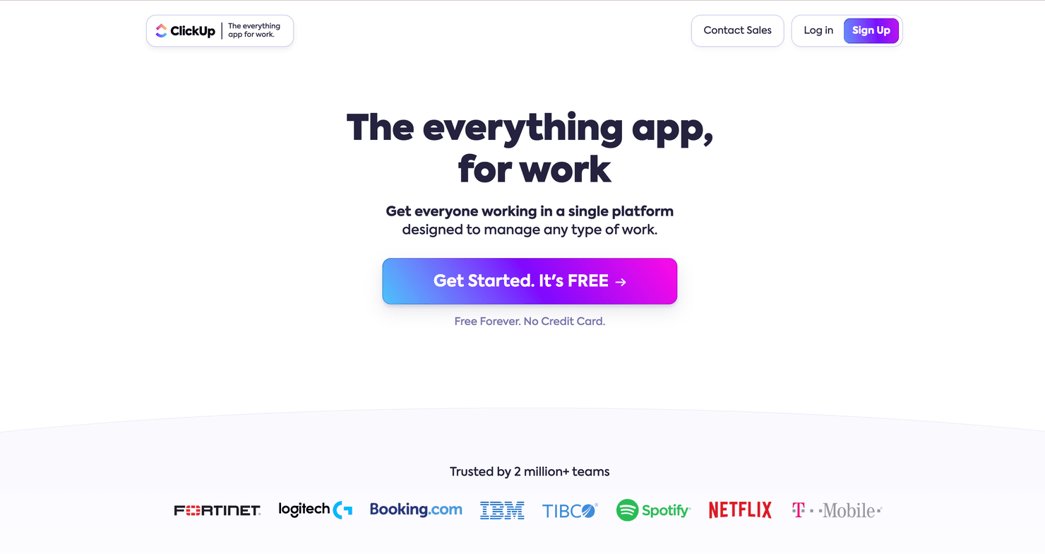 ClickUp's website