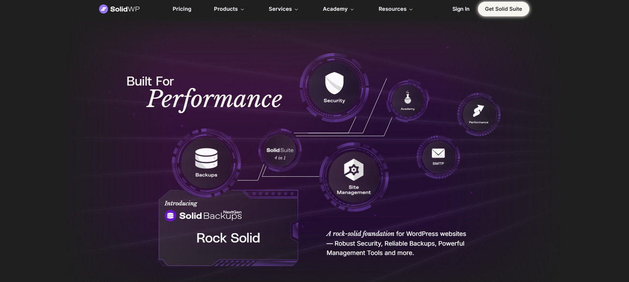 SolidWP homepage.