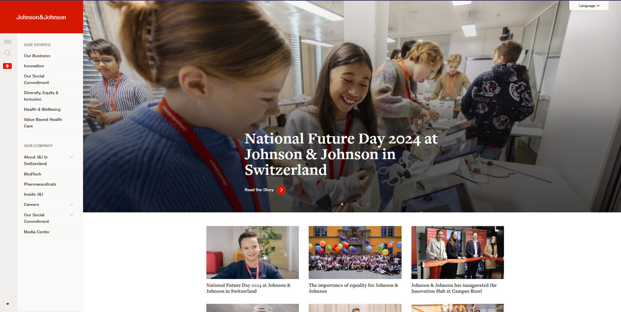 Johnson & Johnson's website