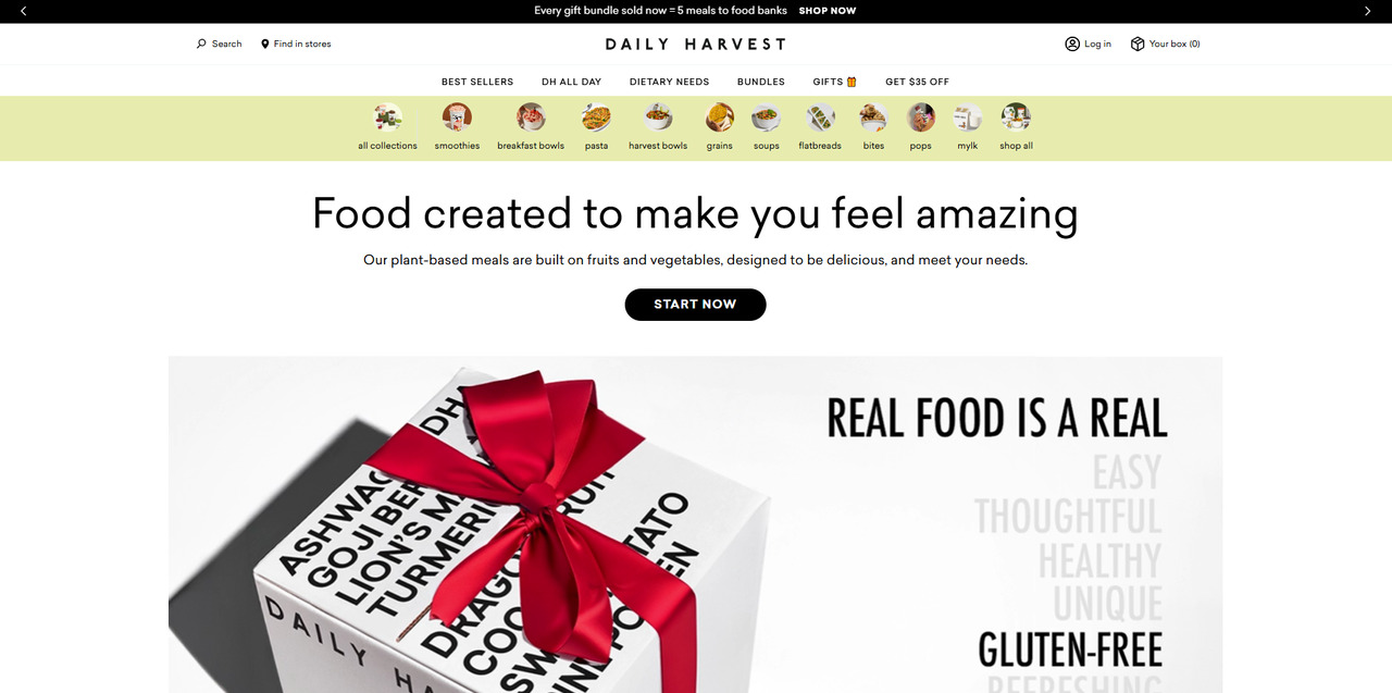 Daily Harvest website.