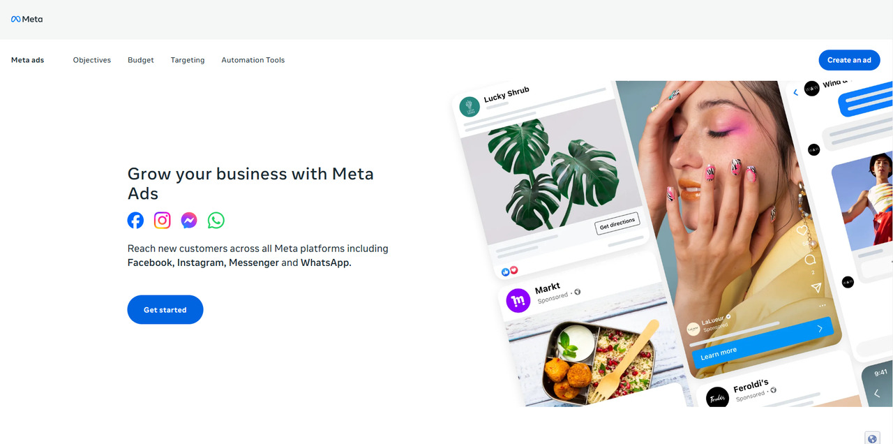 Meta or Facebook's website.