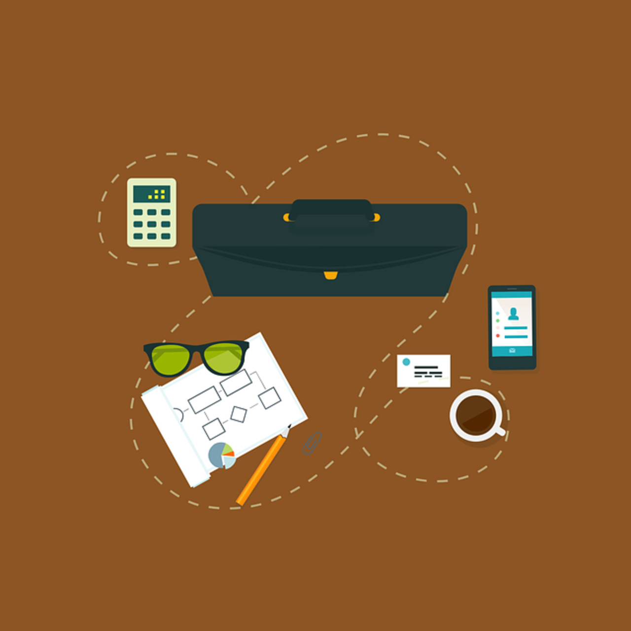 Illustration of things to plan and start a business.