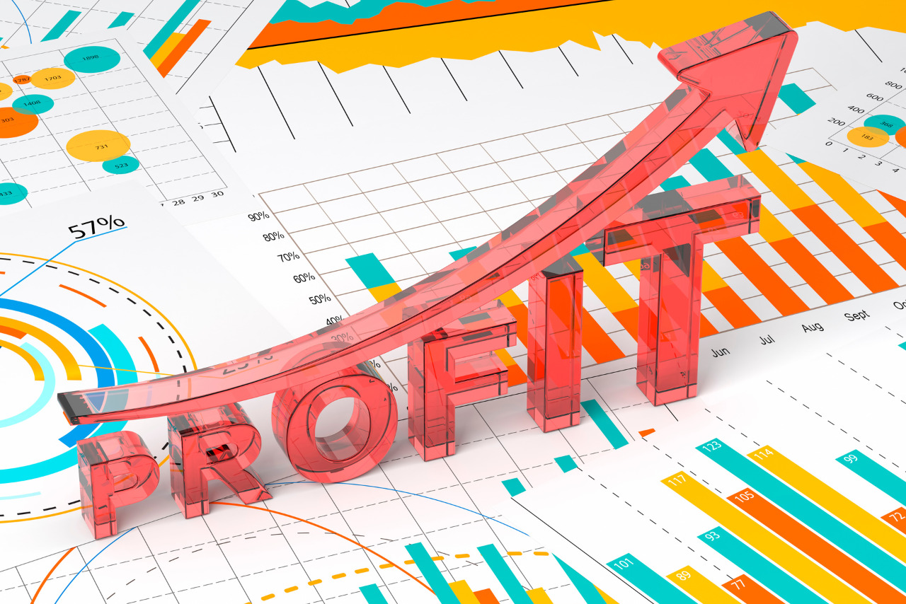 3D graph rising upward, with word 