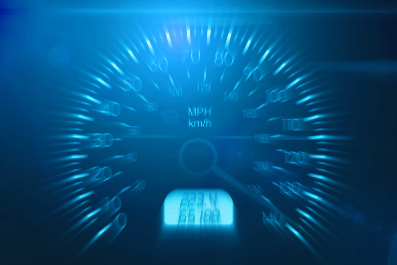 A speedometer representing website performance.