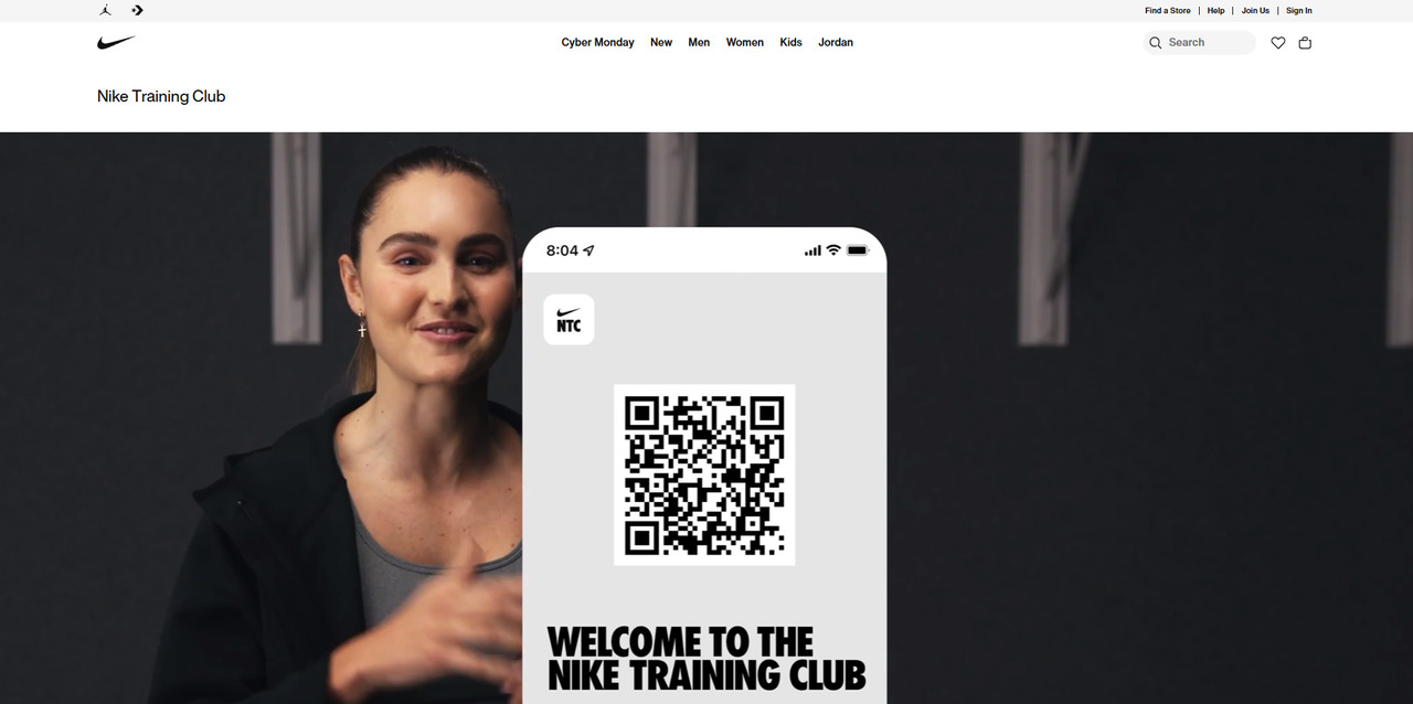 Nike Training Club website.