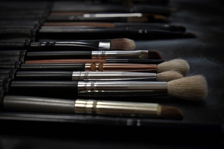 Brush set for applying makeup.